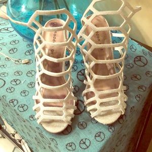 Silver cocktail shoes